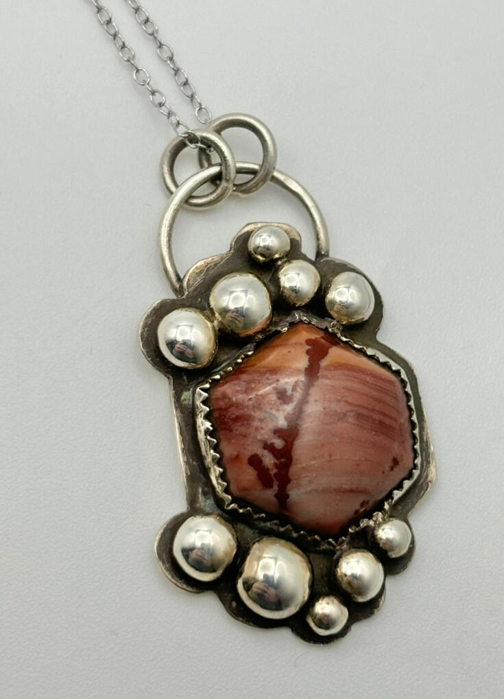 Sterling Silver Red/Yellow Jasper Pendant