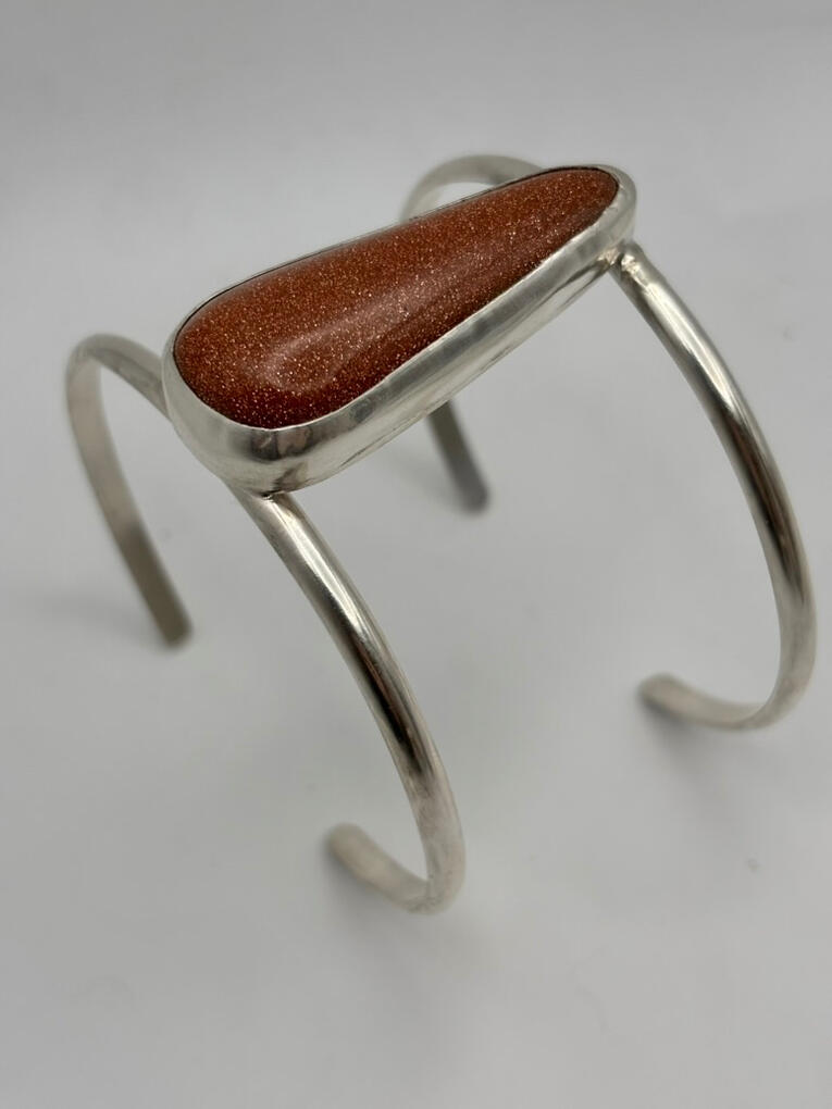 Sterling Silver Goldstone Cuff Bracelet