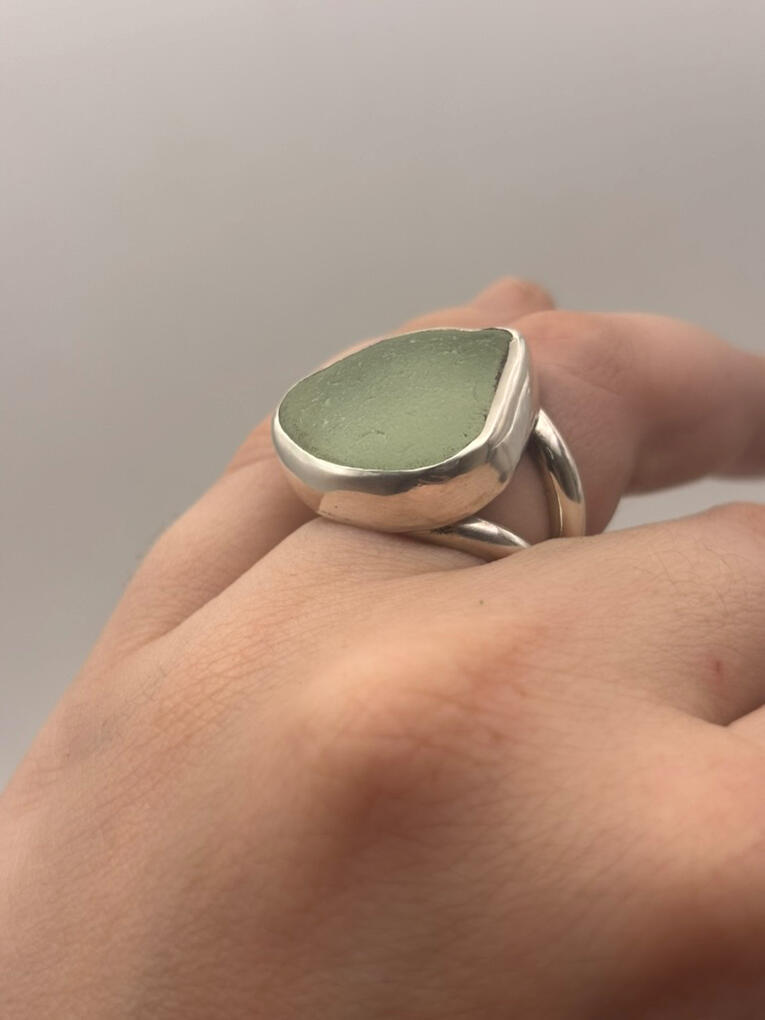 Sterling Silver Sea Glass Ring