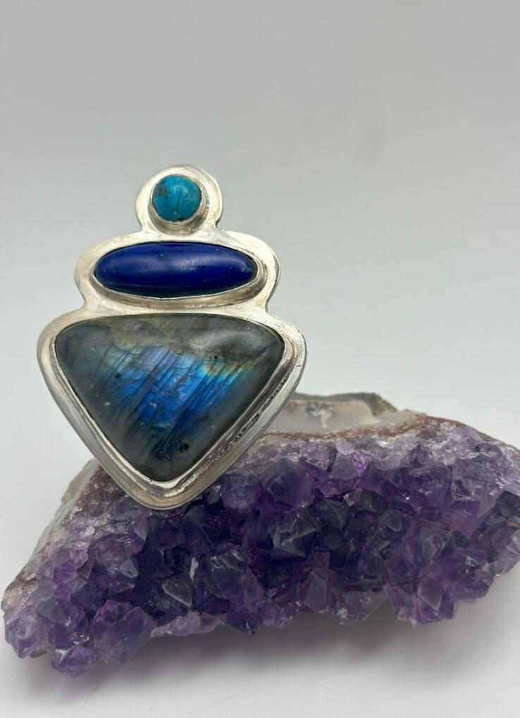 Sterling Silver Turquoise, Lapis Lazuli, Labradorite