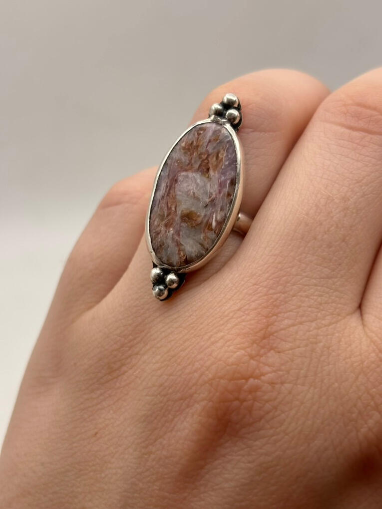 Sterling Silver Charoite Oval Ring