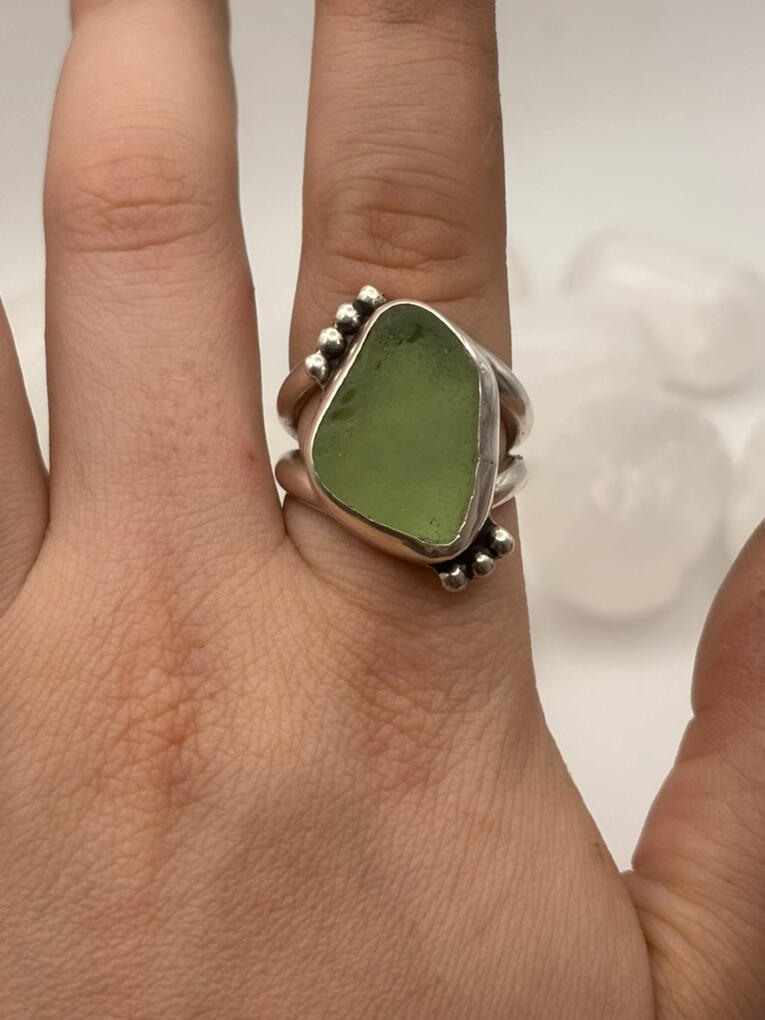 Sterling Silver Sea Glass Ring