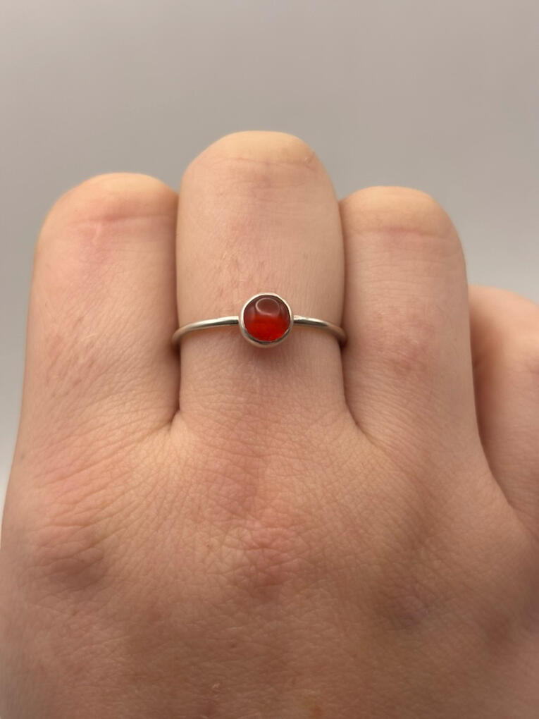Sterling Silver Carnelian Stacker