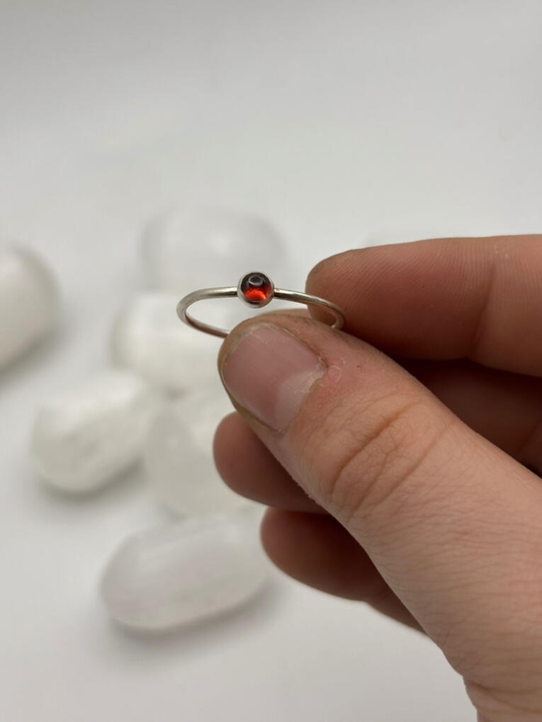 Sterling Silver Garnet Stacker