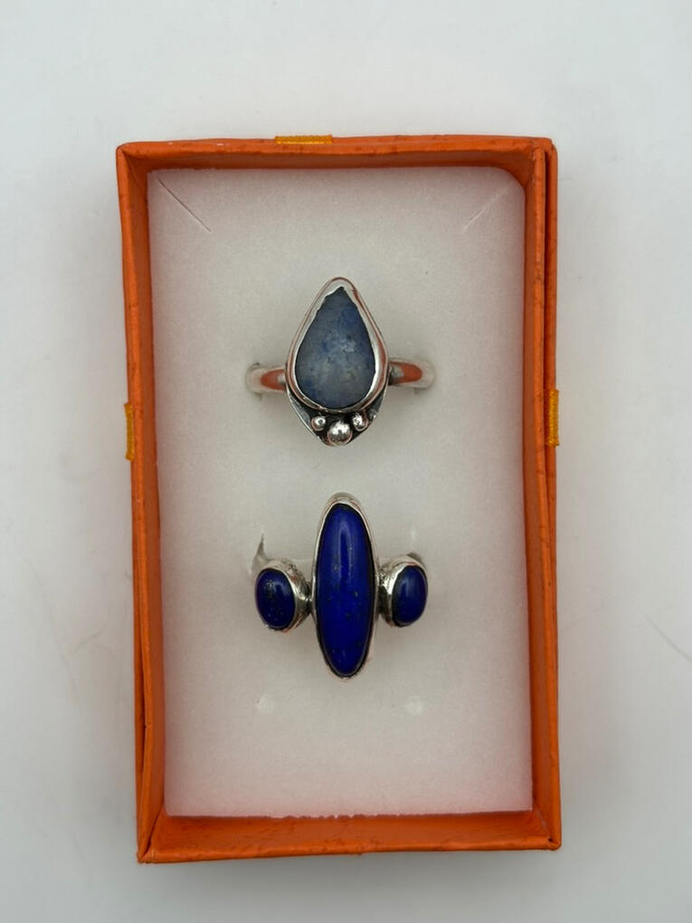 Sterling Silver Blue Aventurine Ring and Sterling Silver Lapis Lazuli Ring