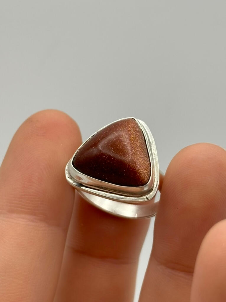 Sterling Silver Goldstone Ring