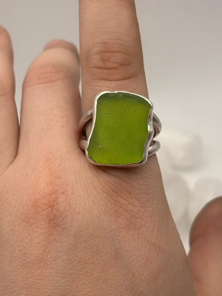 Sterling Silver Sea Glass Ring