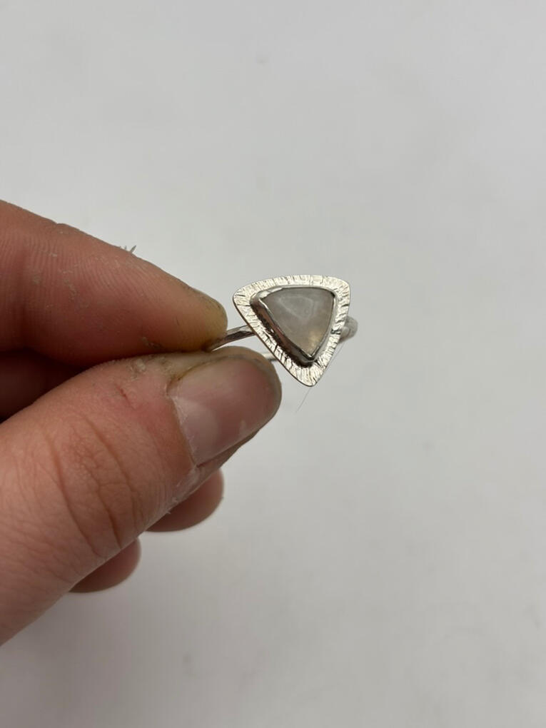 Stamped Sterling Silver Moonstone Stacker