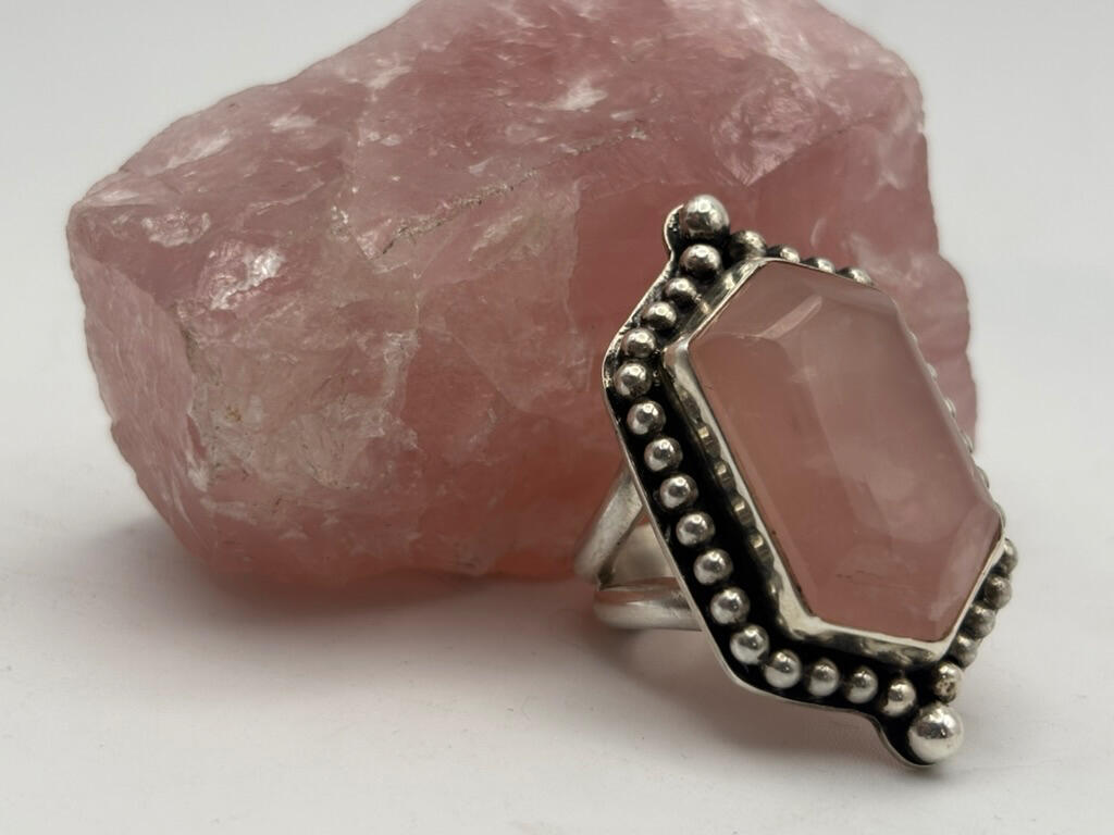 Sterling Silver Rose Quartz Ring