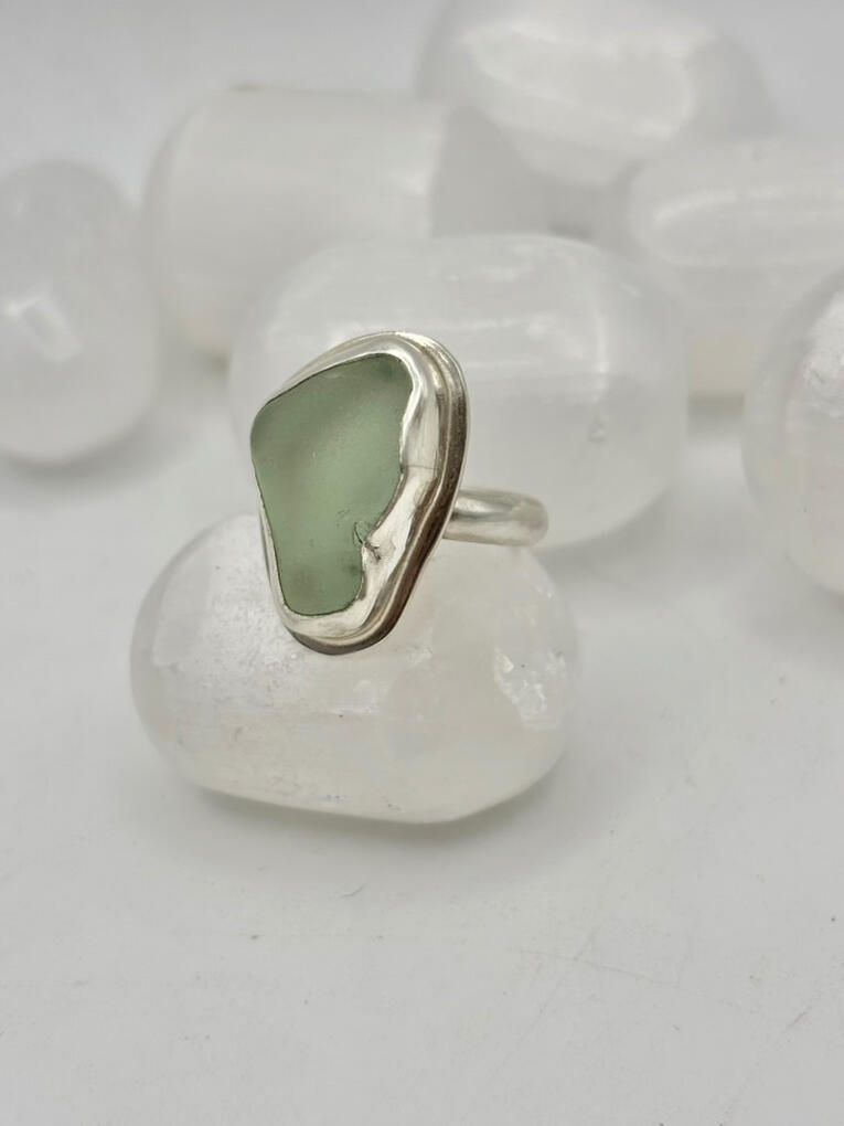 Sterling Silver Sea Glass Ring