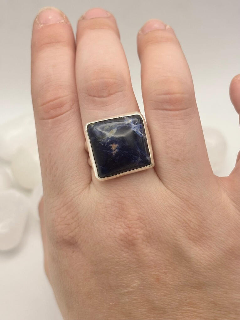 Sterling Silver Square Sodalite Ring