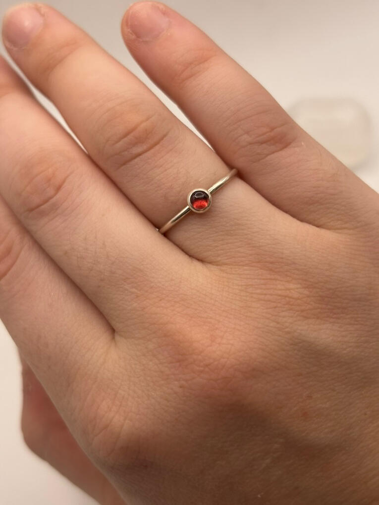 Sterling Silver Garnet Stacker
