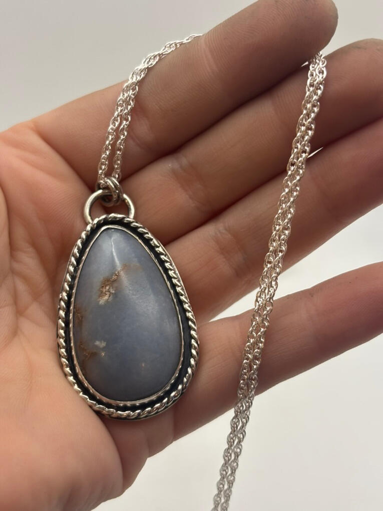 Sterling Silver Angelite Pendant
