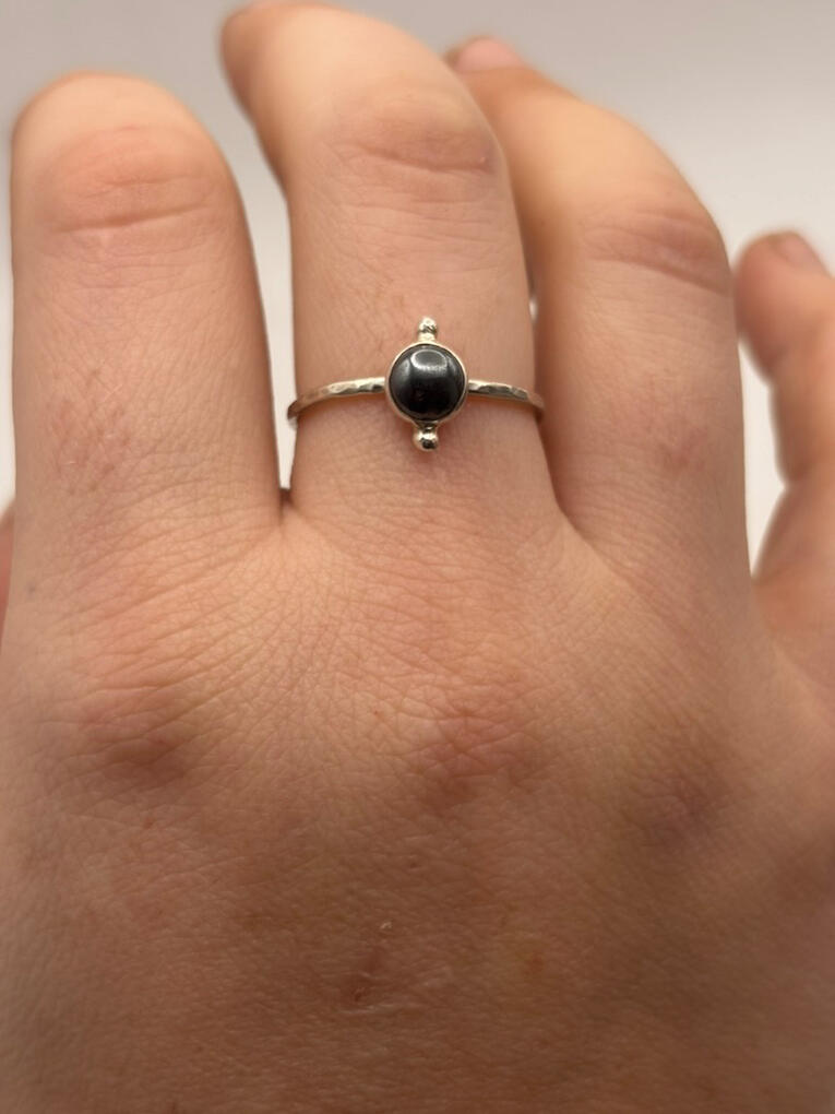 Sterling Silver Hematite Stacker