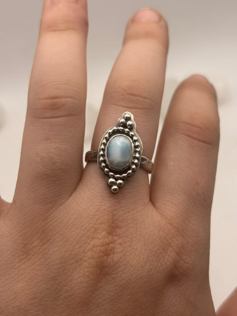 Sterling Silver Larimar Ring