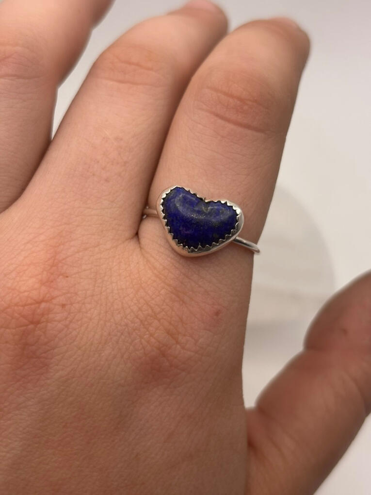 Sterling Silver Lapis Lazuli Heart Stacker