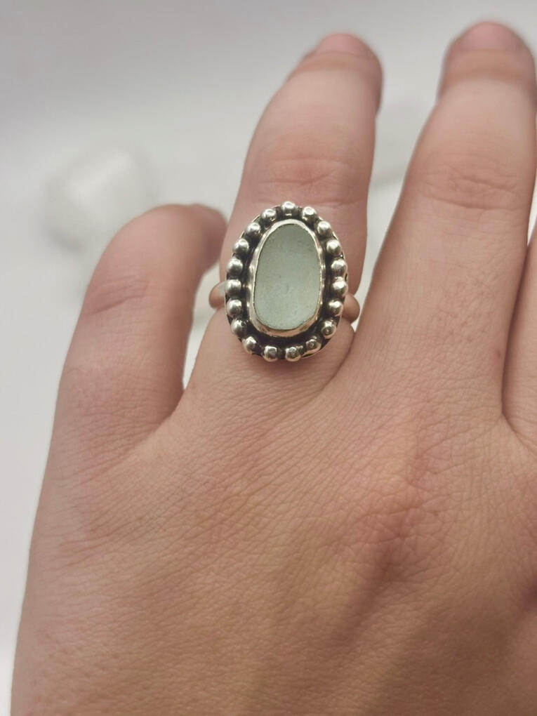 Sterling Silver Sea Glass Ring