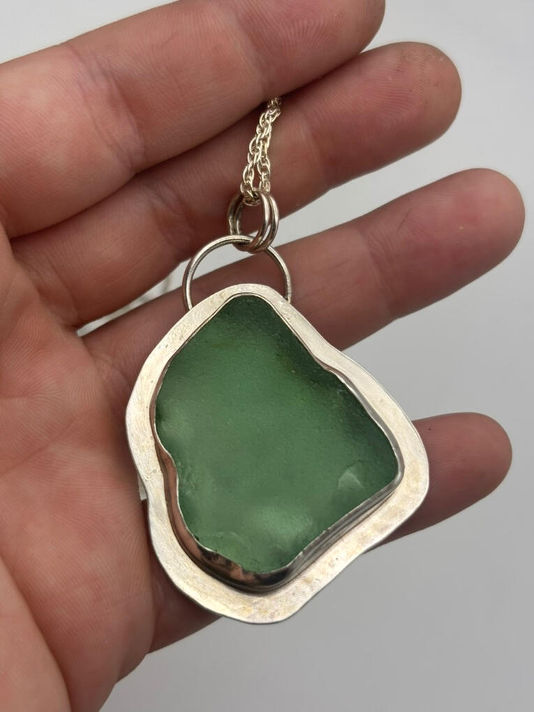 Sterling Silver Sea Glass Pendant